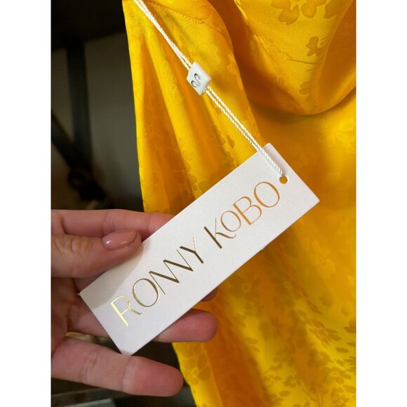 Ronny Kobo Marisa Halter Mini Dress Lemon Womens Size Medium - Picture 11 of 11